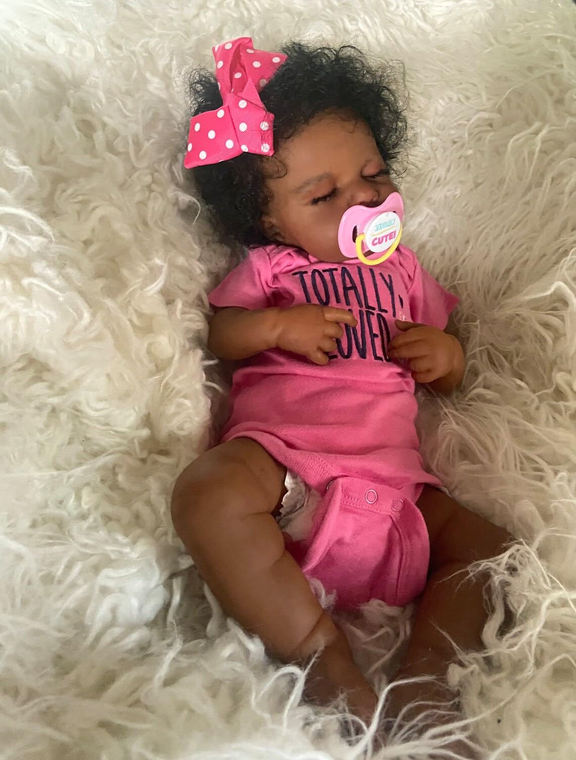 Pinky Reborn Baby Doll Black Girl 20 Inch Realistic Newborn Baby Dolls Realistic African American Reborn Doll Toy With Clothes