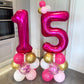 LHOAVWE 40 Inch Hot Pink 15 Number Balloons Foil Mylar for 15th Birthday Party Decorations
