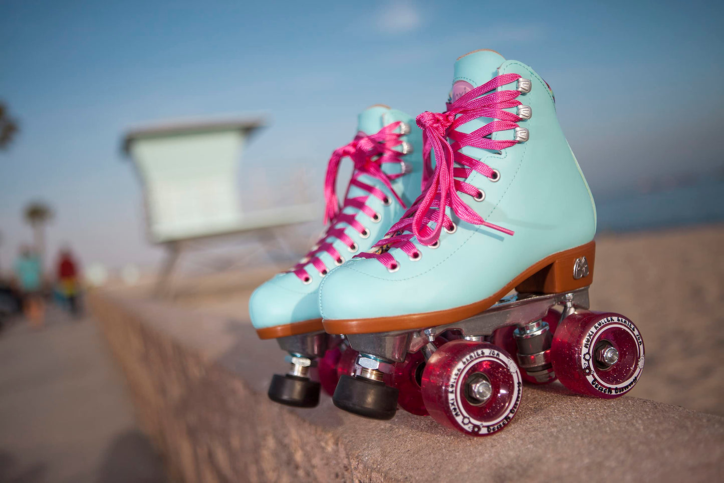 Moxi Beach Bunny Roller Skates - Fashionable Womens Roller Skates | Blue Sky | Size 9