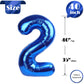Navy Blue 2 Balloon, Number Balloon 40 Inch, Two Balloon Number Birthday Decorations, Second 2Nd Birthday Party Supplies, Number