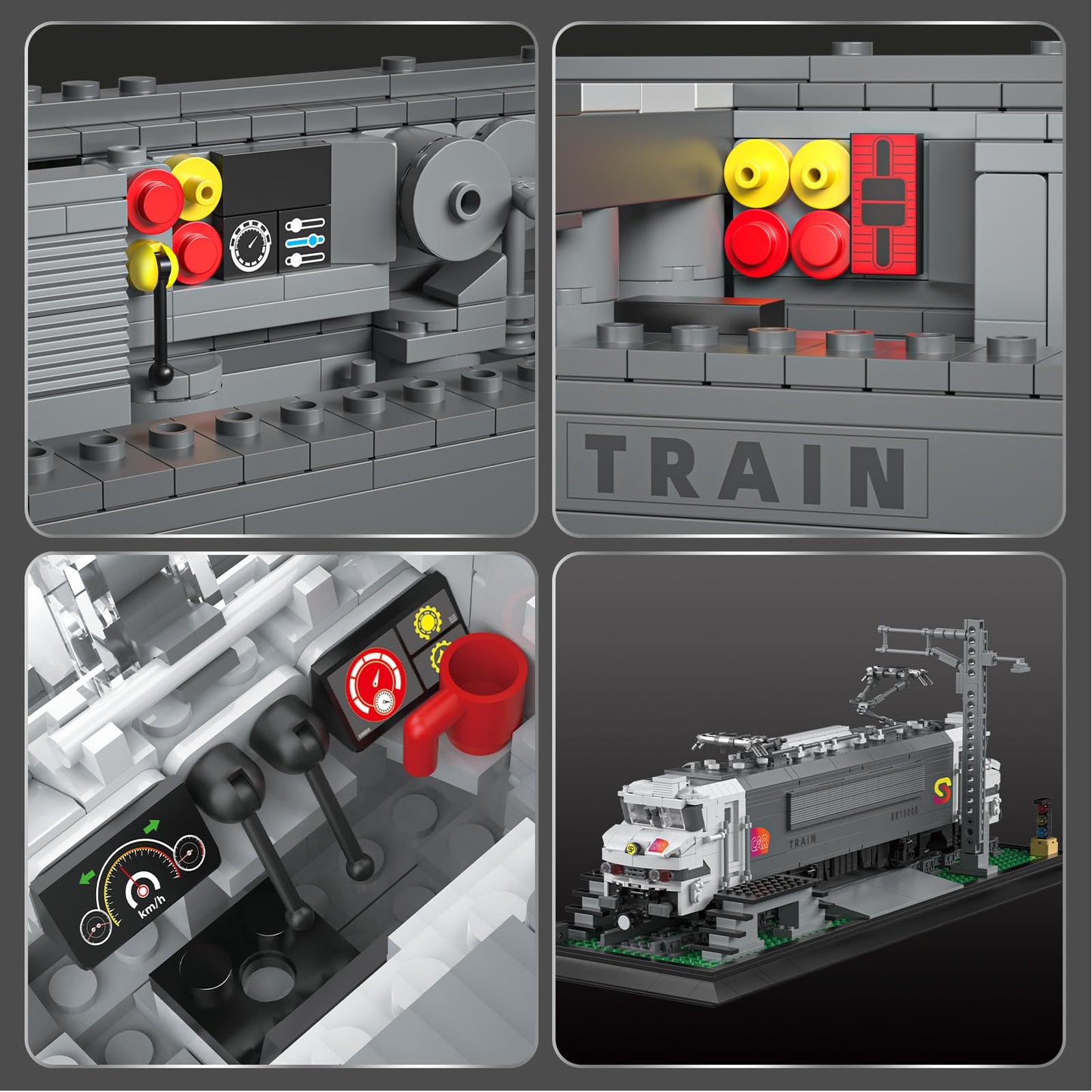 Reobrix BR15000 Train Building Block Set 66803  Collectible Electric Locomotive Display  Creative Model for Train Fans  Gift for mature-themeds Boys 14+(2053PCS)