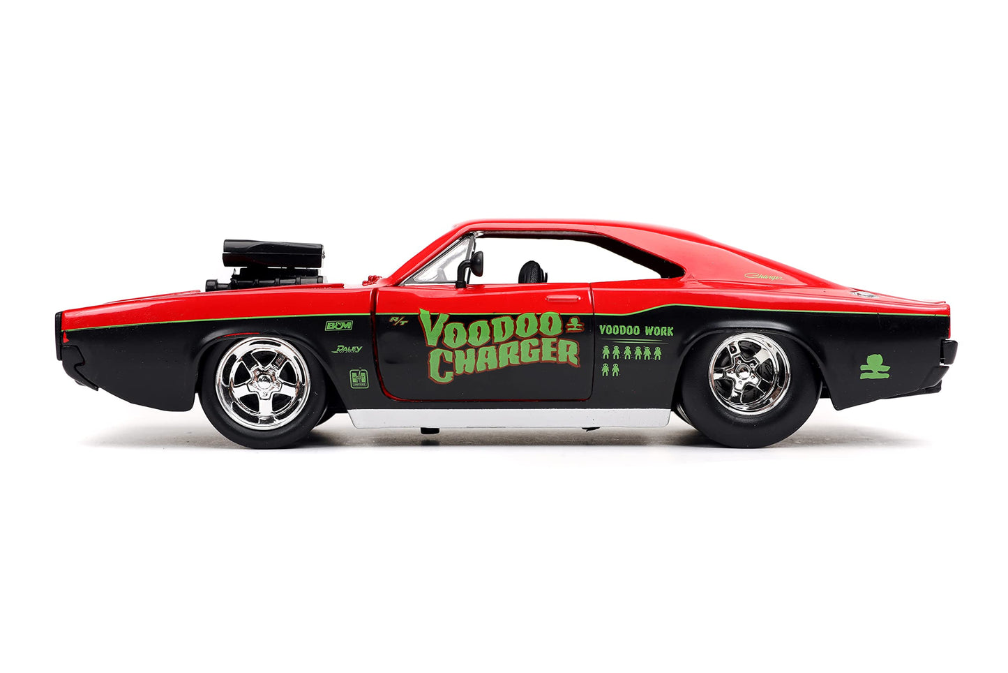 Big Time Muscle 1:24 1970 Dodge Charger Rt Voodoo Die-Cast Car, Toys For Kids And Adults