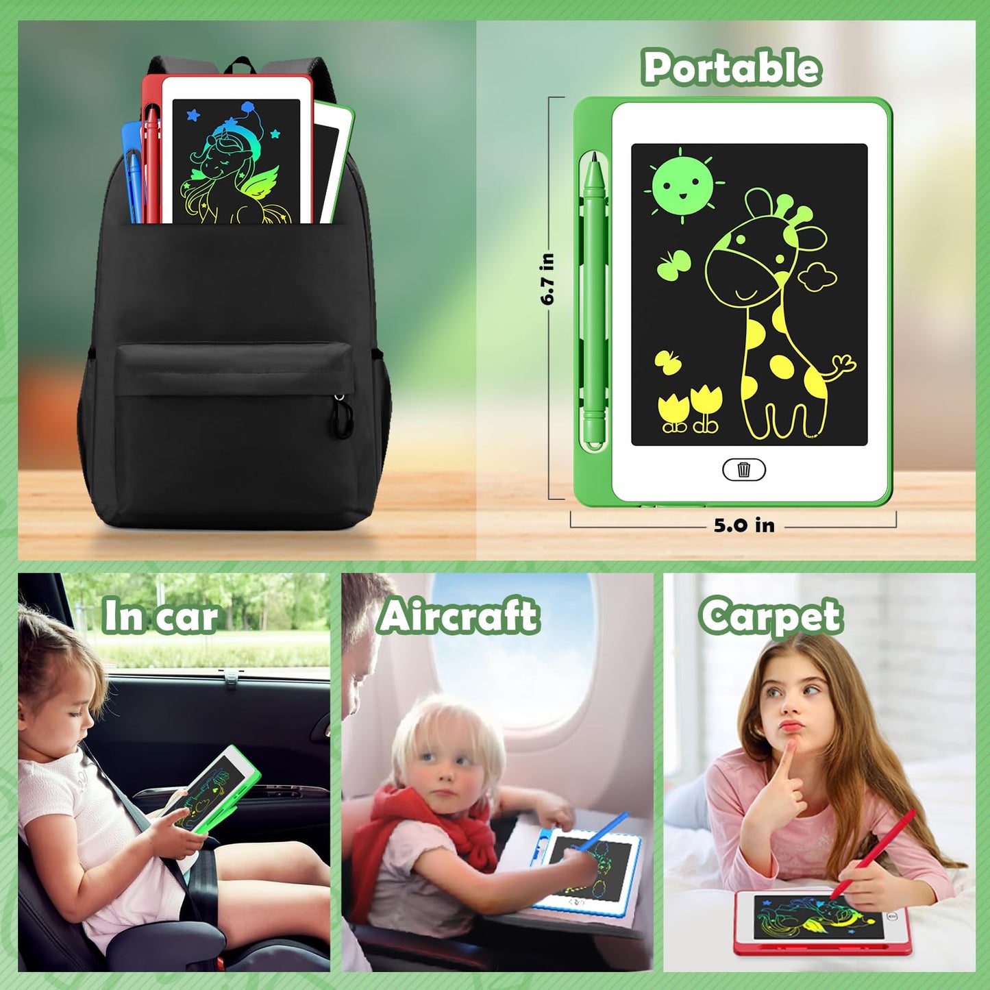 8 Pack LCD Writing Tablet for Kids, 6.5 Inch Colorful Doodle Board Drawing Tablet, Erasable Reusable Electronic Drawing Pads, Ed