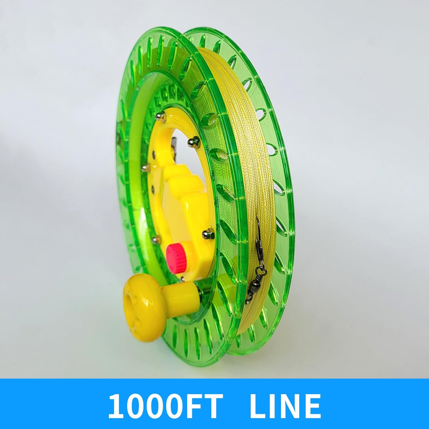 Simxkai Kite String Reel, Kite String Spool,Kite Line Winder, Come With Lock, 9In With1200 Feet Line (Green)