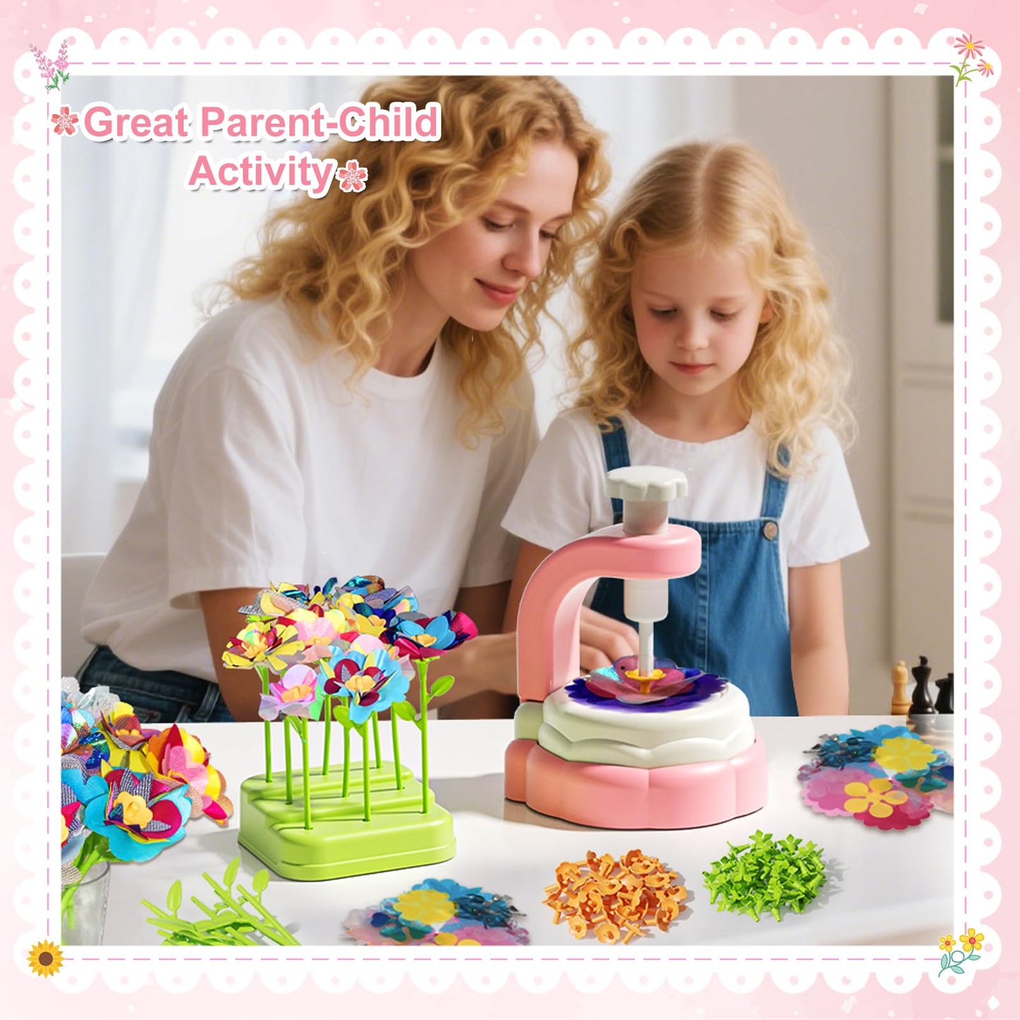 Xuoent Fabric Flower Bouquets Toys, Kids Craft Kits Ages 4-12, DIY Flower Making Kit, Creative Arts and Crafts for Kids, 4-12 Ye