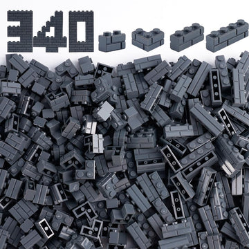 Wsryltch Classic Masonry Profile Bricks Pieces: 340 Pcs Wall Accessories Building Block Parts Sets(Dark Gray)