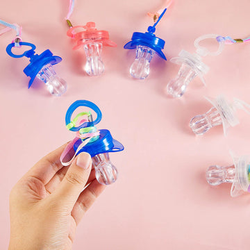 Gejoy 8 Pieces Led Light up Pacifier Necklace Glowing Flashing Halloween Party Favors Led Light Pacifiers Toy for Boy, Girls and