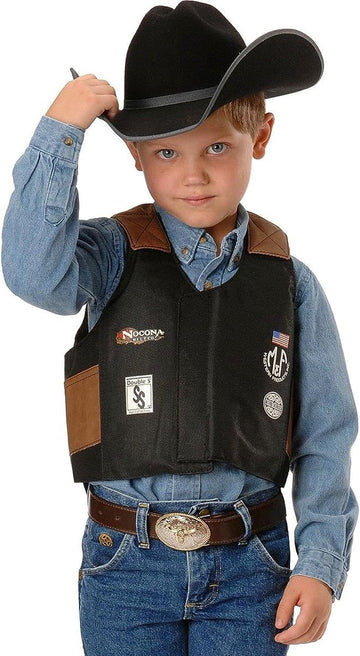 M & F Western Kids' Bull Rider Play Vest 2-10 Years, Black, Large