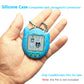Jchpine Silicone Cover Case For Tamagotchi Connection Virtual Reality Pet, Screen Protector For Tamagotchi Connection Electronic Pet Accessories (Silicone Case And Screen Film) (Blue)