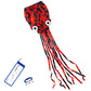 Kizh Kite Octopus Large Frameless Soft Parafoil Kites For Kids And Adults Easy Flyer Kite For Beach Park Garden Playground 150 Inchs Long Perfect Outdoor Fun(Red)