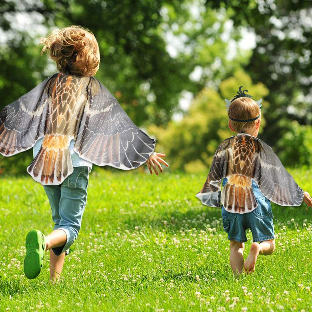 D.Q.Z Kids Eagle Costume - Gray Animal Dress Up Toy, 120cm x 60cm, Polyester, Perfect for Halloween Party Role Play