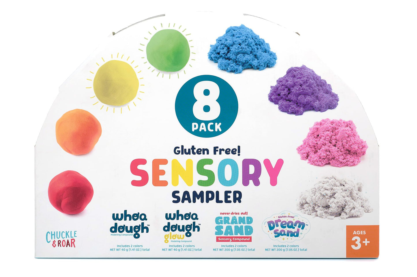 Chuckle & Roar Sensory Sampler - 8 Fidget Activities for Preschoolers - Medium, Multicolor, Plastic - Ages 3+ - Model 64317