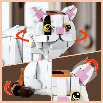 Kazi Cat Building Toy Set,Cat Gift Idea For Animal-Lovers,Cat Sets For Boys And Girls Age 8-12,Persian Cat Buildable Toys For Ki