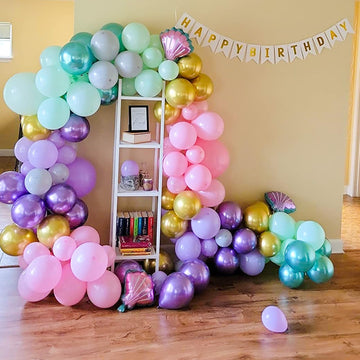 Mermaid Balloon, 60 Packs 12 Inch Mermaid Theme Birthday Party Decorations With Metallic Pink Purple And Blue Balloons Fo Girls