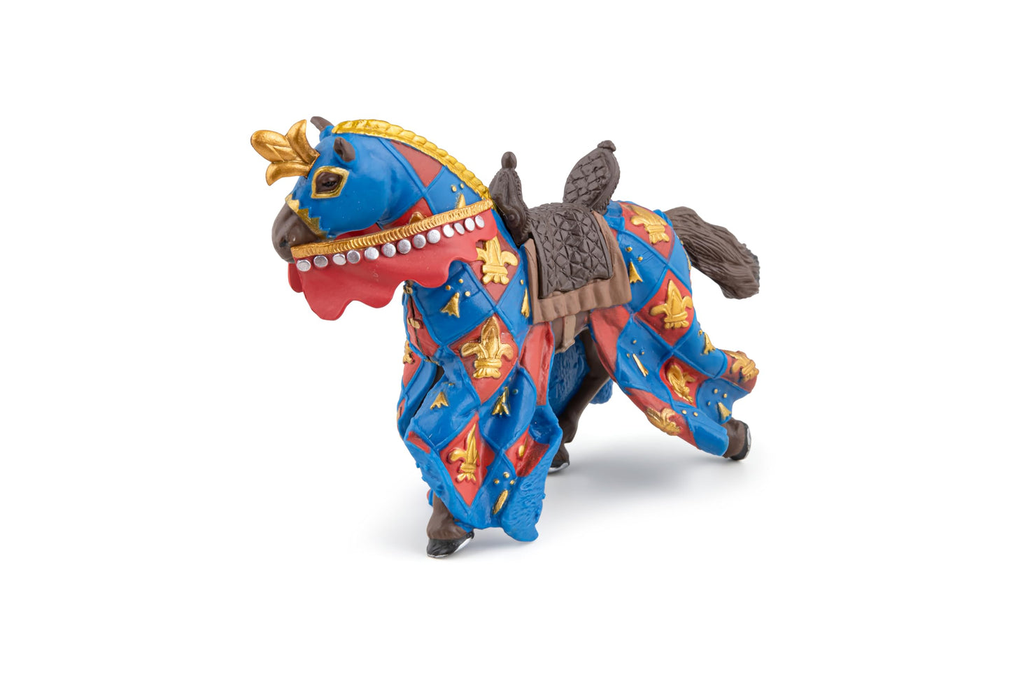 Papo Medieval Fantasy Blue Horse Figurine, Hand-Painted Collectible, Plastic, Model 39787, Suitable for Ages 3+, Multicolor