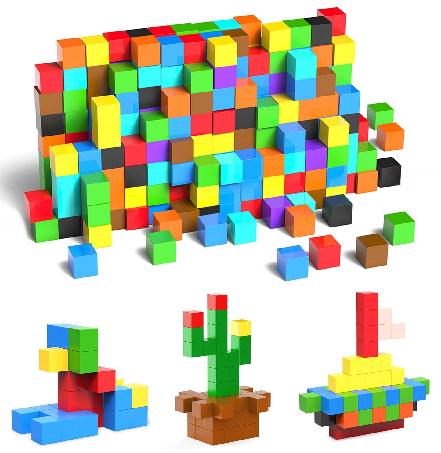 SmartYeen 100PCS Magnetic Blocks Magnetic Building Blocks for Toddlers Sensory & STEM Montessori Toys Ideal Gifts for Boys Girls 3-8 Years Old