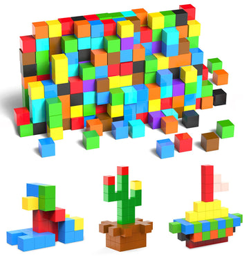 SmartYeen 100PCS Magnetic Blocks Magnetic Building Blocks for Toddlers Sensory & STEM Montessori Toys Ideal Gifts for Boys Girls 3-8 Years Old