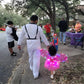Purfeel Girls Led Light Up Angel Wings Kids Butterfly Wings Costume 4Pcs Sets Pink