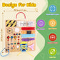 Iabedi Busy Board,Montessori Toys For 1-3 Years Old, Wooden Toddler Toys, Sensory Travel Toys, Ideal Gift For 1+ Year Old Boys (