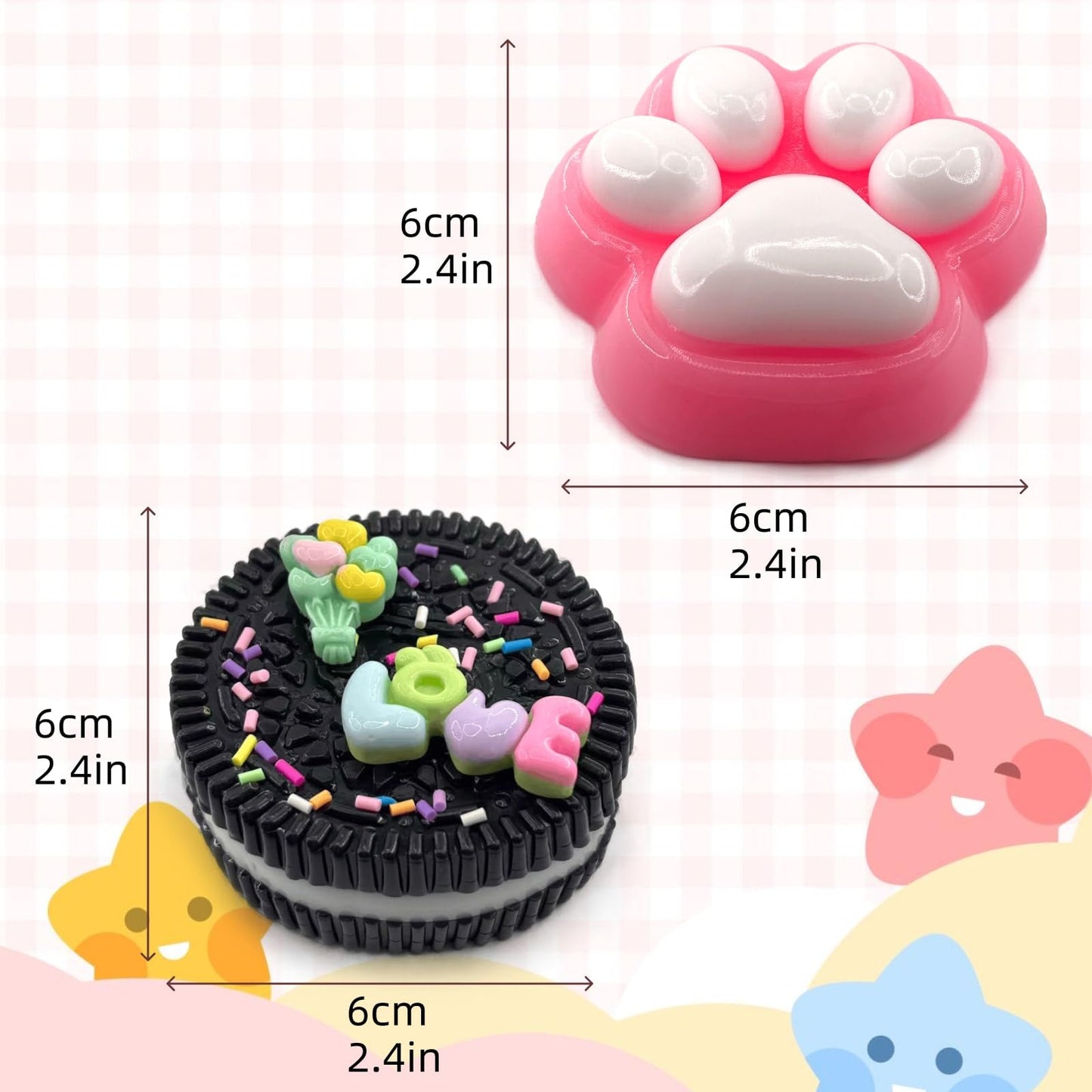 Taba Squishy Toys 5 Pack - Cute Anxiety Relaxing Stress Relief Fidget Set for Kids and Adults, Fun Sensory Toys for Party Favors