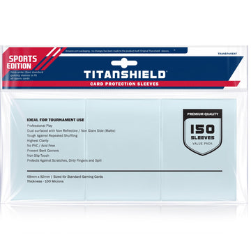Titanshield (150 Sleeves/Clear Sports Edition Standard Size Trading Card Sleeves Deck Protectors (Baseball, Football, Basketball
