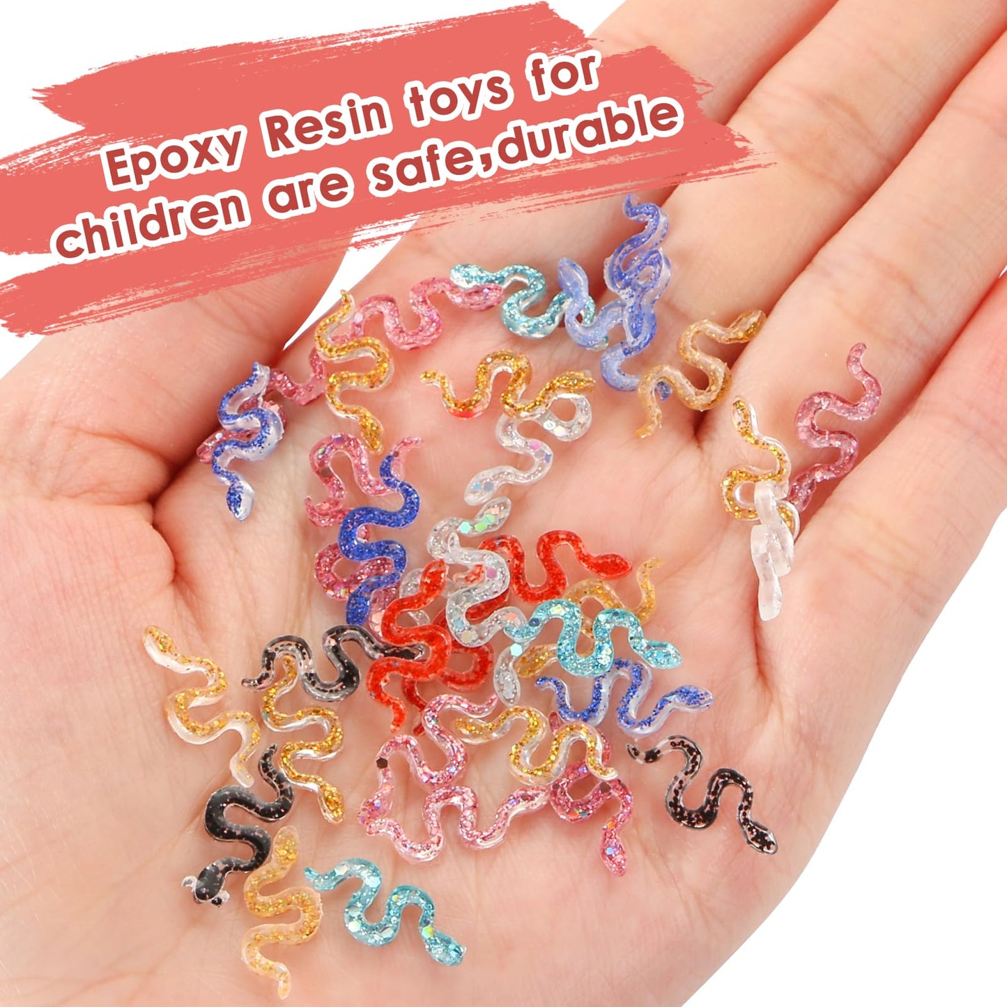 WOZADU 300 PCS Tiny Snakes for Crafts Mini Resin Snakes Dollhouse Miniatures Mini Animals for Fairy Garden Micro Landscaping Decoration