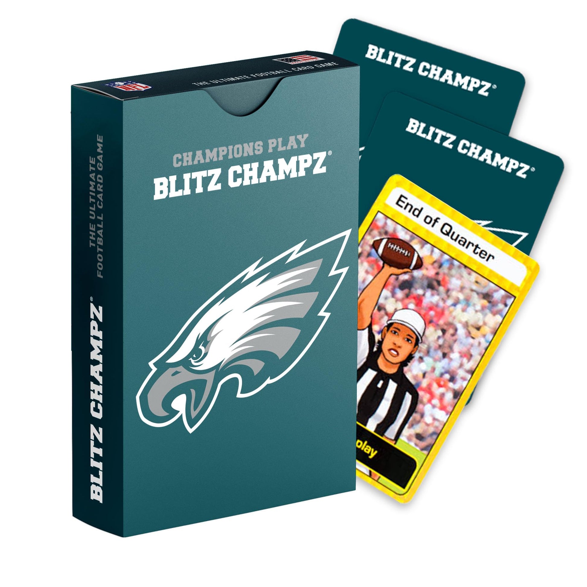 Blitz Champz Philadelphia Eagles - Official NFL Playing Cards & Eagles Gifts for Men & Women, Fun Travel Card Games for Adults &