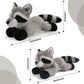 Hideekoog Stuffed Animal for Kids 12 inch Realistic Animal Plush Toy Lying Down Posture Animals Plush for Boys Girls mature-themed Birthday Hug Teaching(L-Raccoon)