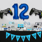 Navy Blue Video Game Party Supplies Boys 12Th Birthday Party Decorations- 2 Packs Game On Balloons With Dark Blue Number 12 Ball