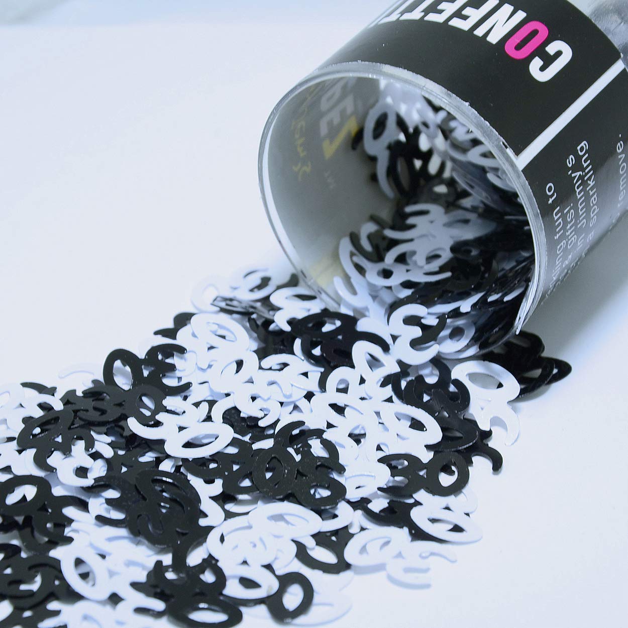 Confetti Number 30 Black, White - 4 Half Oz Bags (2 oz) #7306 Q02