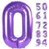 Purple Number Balloon 40 Inch, 0 Number Balloons, 10 20 30 40 50 Numbers Balloon Birthday Decorations, Purple Party Supplies For
