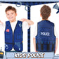 Panitay 12 Pcs Kids Community Helper Dress Up Vest Career Cosplay Cloth Toddlers Occupation Role Play Costume Supplies (Police)