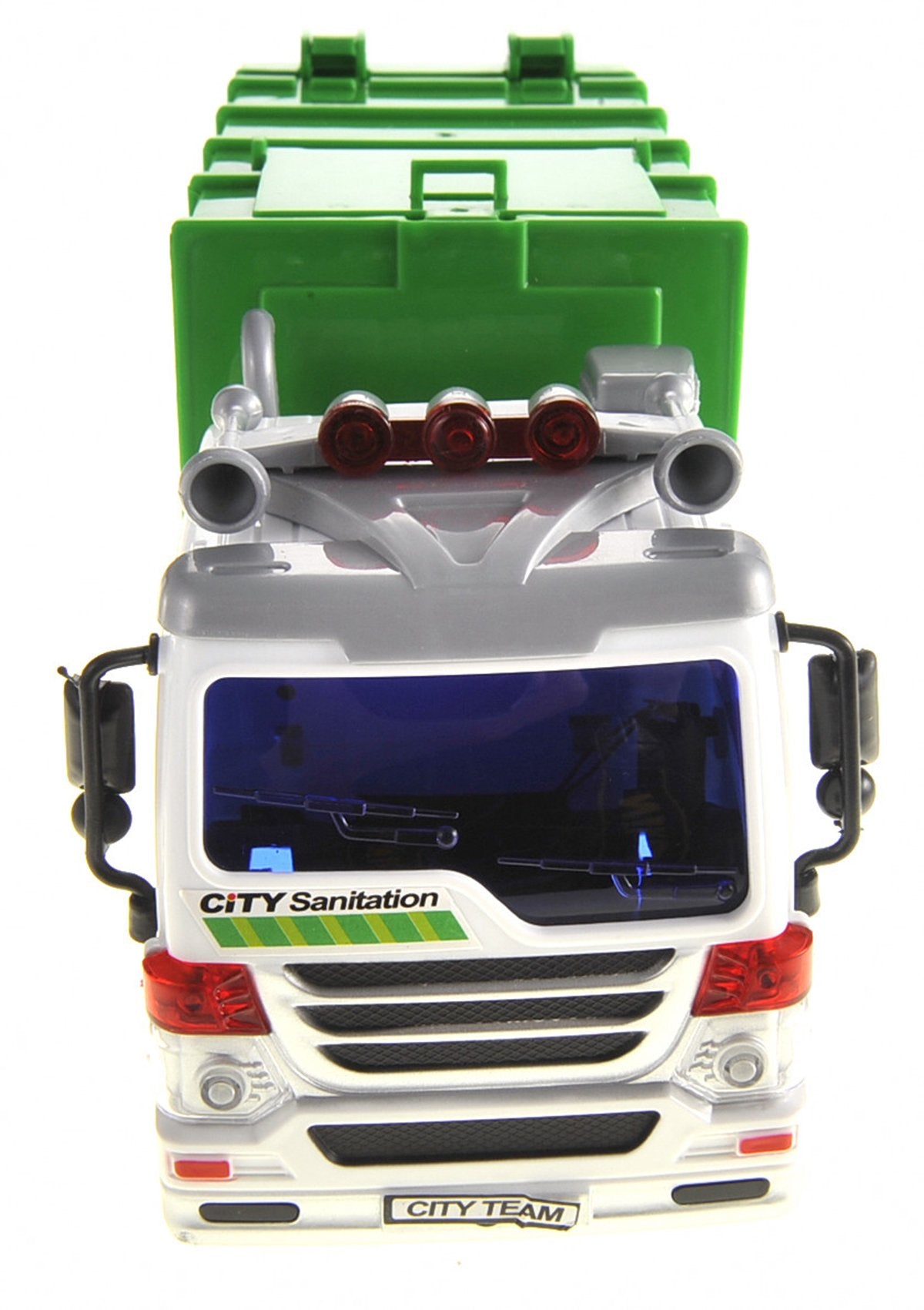 PowerTRC Friction Powered Garbage Truck Toy with Lights and Sounds