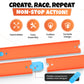 Replacement Track Set Builder Pieces For Hot Wheels Toy Cars 86-Piece Straight Track Set, Connectors Included, 40 Feet Of Track
