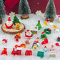 50PCS Miniature Christmas Figurines Set - Mini Resin Christmas Decorations with Snowflakes  Santa  Snowman  Tree  Gifts - Mini Resin Figures for Crafts  Dollhouse & Holiday D?cor