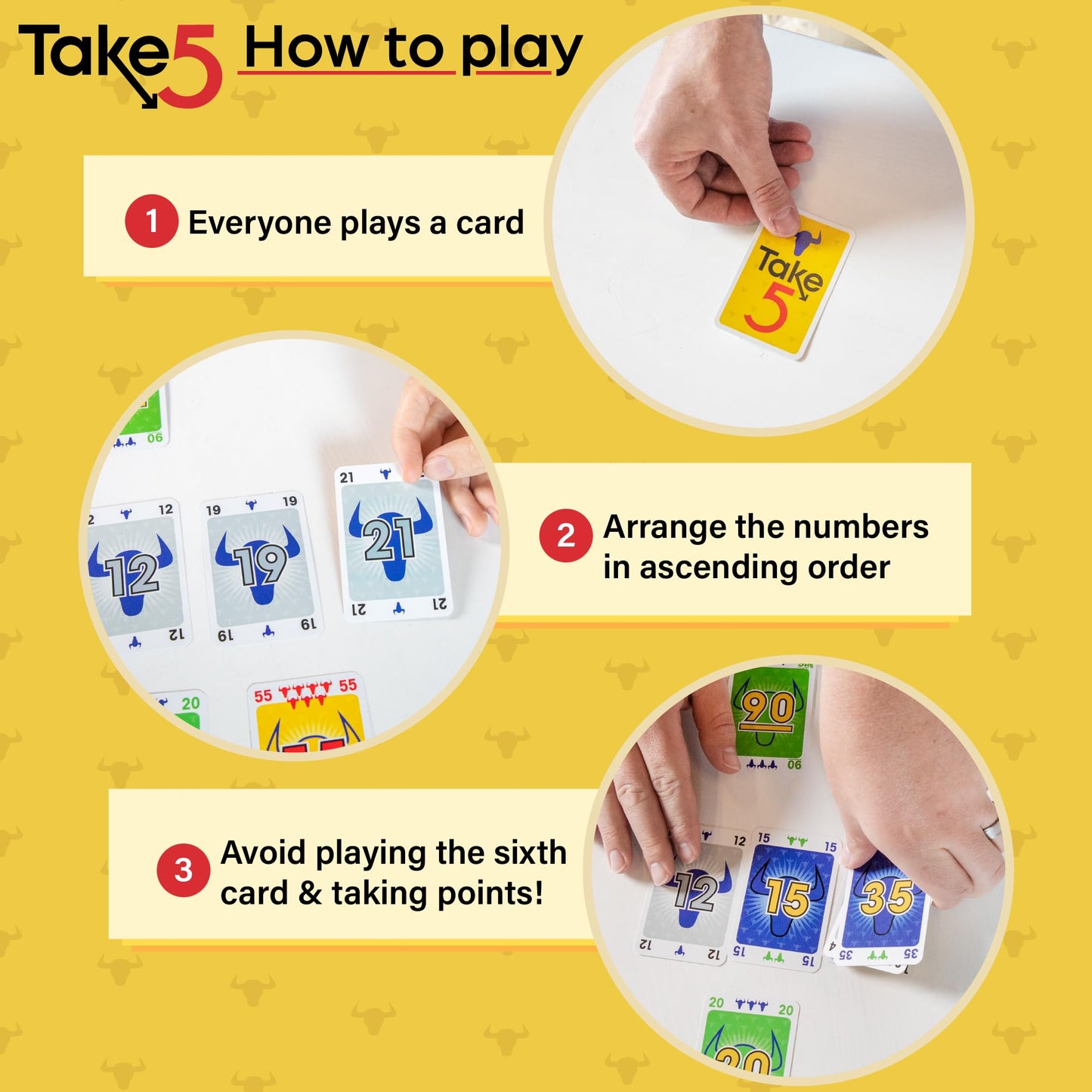 AMIGO Take 5 & Take a Number Card Games - Classic 6 Nimmt! & X Nimmt! - Fun for Kids & Adults - Yellow and Red - Model AMI18415