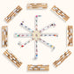 Mexican Train Dominoes Set with Numbers and 8 Wooden Trays/Racks, Double 15 Dominos Travel Set with 8 Tiles Holders, 136 Tiles D