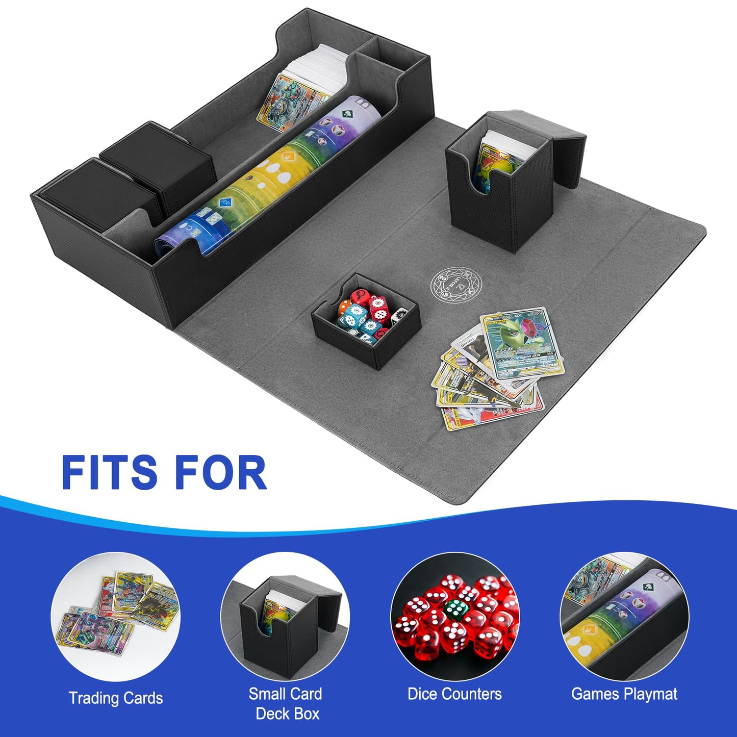 Leforz 6 In1 Card Deck Box Set,X-Large Premium Card Game Deck Storage Box With 5 Small Card Deck Case Compatible With Mtg/Tcg/Yu