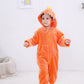 Lolanta Boys Girls Dinosaur Costume Jumpsuits Soft Halloween Animal One-Piece Kids Birthday Christmas Gift (Orange, 4-6 Years)