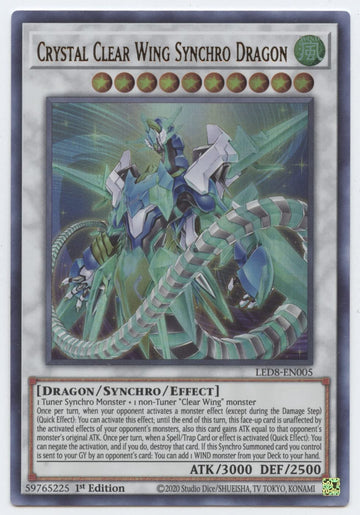 Crystal Clear Wing Synchro Dragon - Led8-En005 - Ultra Rare - 1St Edition