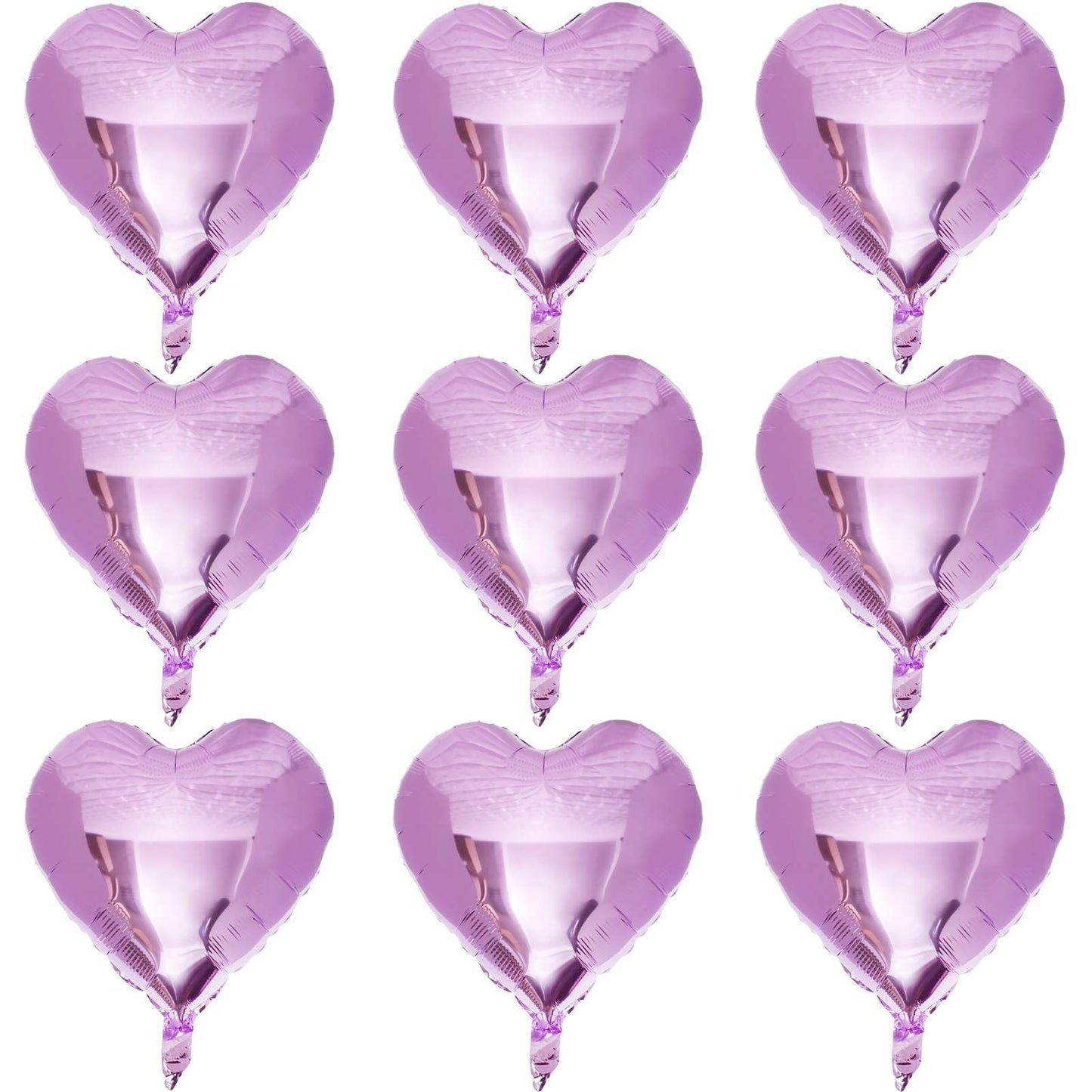 Lovoir 10 Pcs Pearl Purple Heart Shape Foil Mylar Balloons 18 Inch Love Balloons For Valentine'S Day Birthday Party Decorations