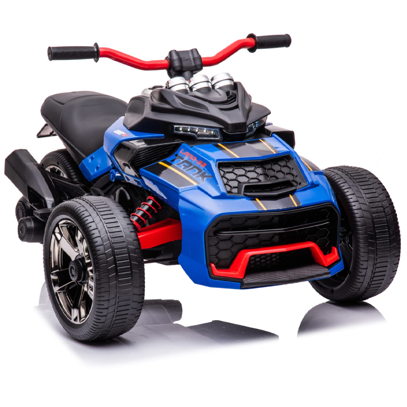 Luibas 24V Kids Atv 3 Wheeler Kids Ride On Motorcycle With Led Lights, Ride-On Electric Car For Kids With Rubber Plastic Polymer