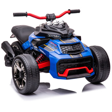 Luibas 24V Kids Atv 3 Wheeler Kids Ride On Motorcycle With Led Lights, Ride-On Electric Car For Kids With Rubber Plastic Polymer
