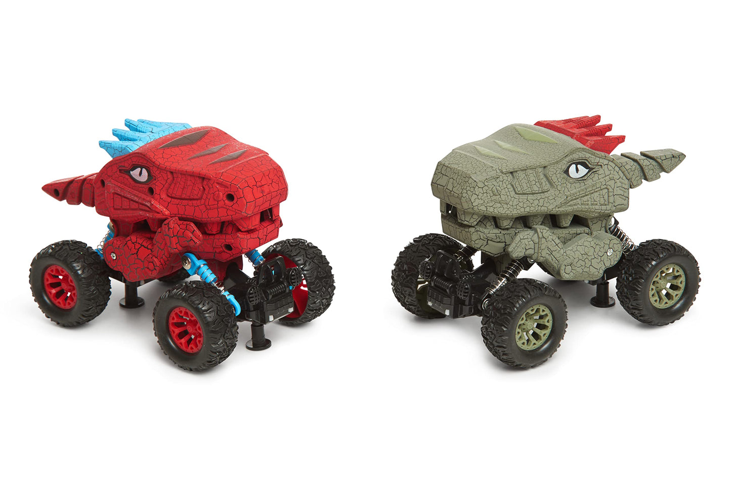 Rugged Racers Dinosaur Monster Truck Toy Cars - Pull Back Car Toys Dino 4 Wheel Car Game Mini Pullback Vehicles for Toddlers
