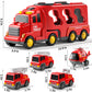 JUKUDAHU Truck Toys for 3 4 5 6 Years Old Boys, Toddler Car Toys for Toddler Boys Ages 3-5, Fire Toys Car Carrier Vehicle Toy Se
