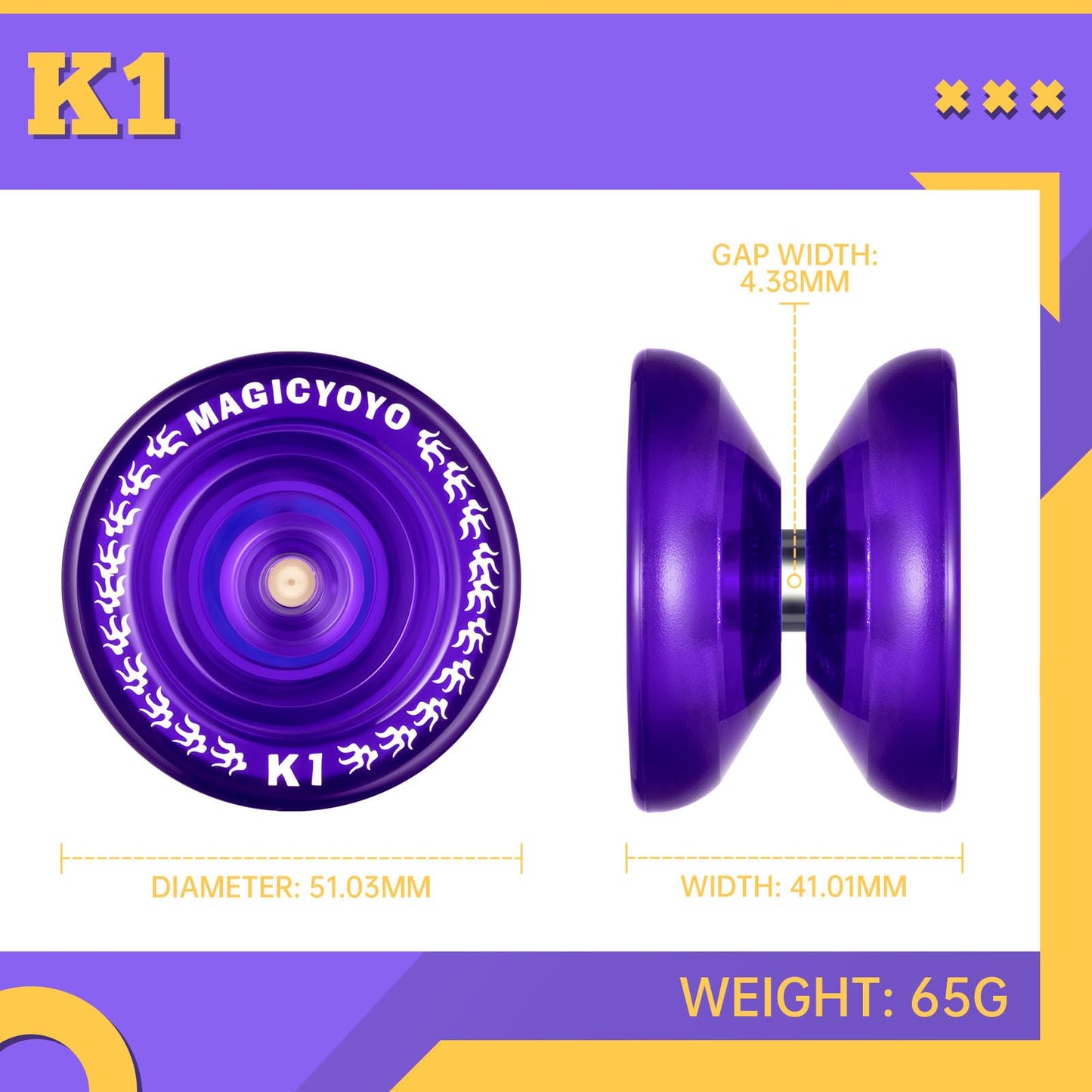 Magicyoyo Responsive Yoyo K1 Tug Return Yoyo, Hubstacks Yoyo For Kids Beginners Dual Purpose Yoyo With Unresponsive Bearing + St