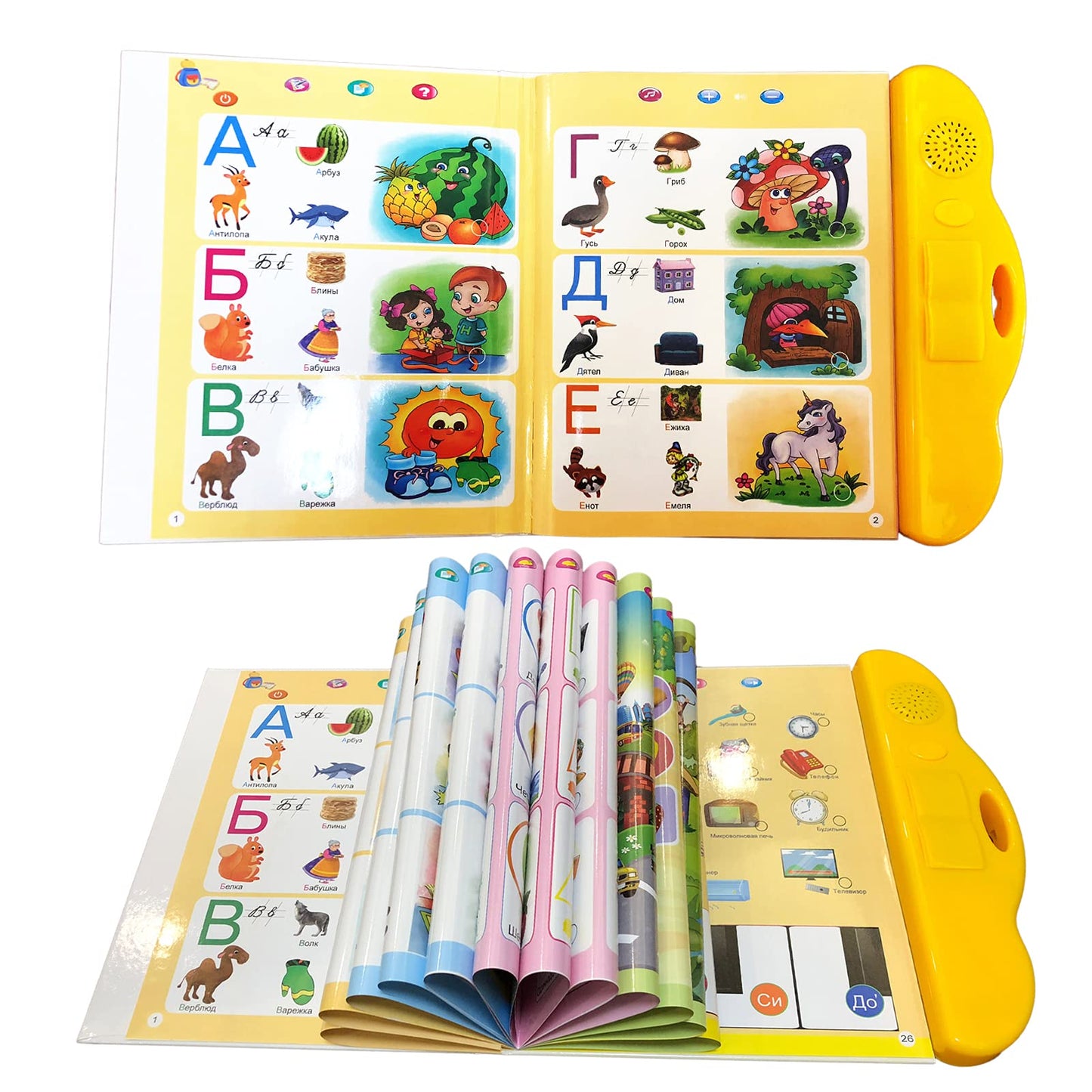 Minmeer Russian Alphabet Letters Toys For Kids,Electronic Interactive Alphabet Books In Russian,Letters & Words & Music Russian