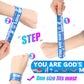 LovesTown 48PCS Christian Snap Bracelets, Bible Verses Religious Slap Wristbands Slap Bracelets for Kids Sunday School Gifts Cla