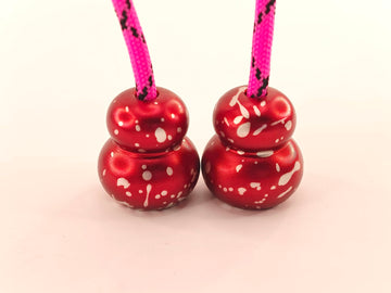 L-Shizuku Begleri Fidget Beads - Worry Fidget Beads Spin & Bump - Made Of Aluminum Alloy - For Men Women Youngs Skill Players Creates A Bit Of Magic For You (Cala-Red&White)