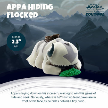 Youtooz Appa Hiding Flocked 2.3'' Inch Vinyl Figure, Collectible Avatar The Last Airbender Appa Hiding Vinyl With Custom Art Pac